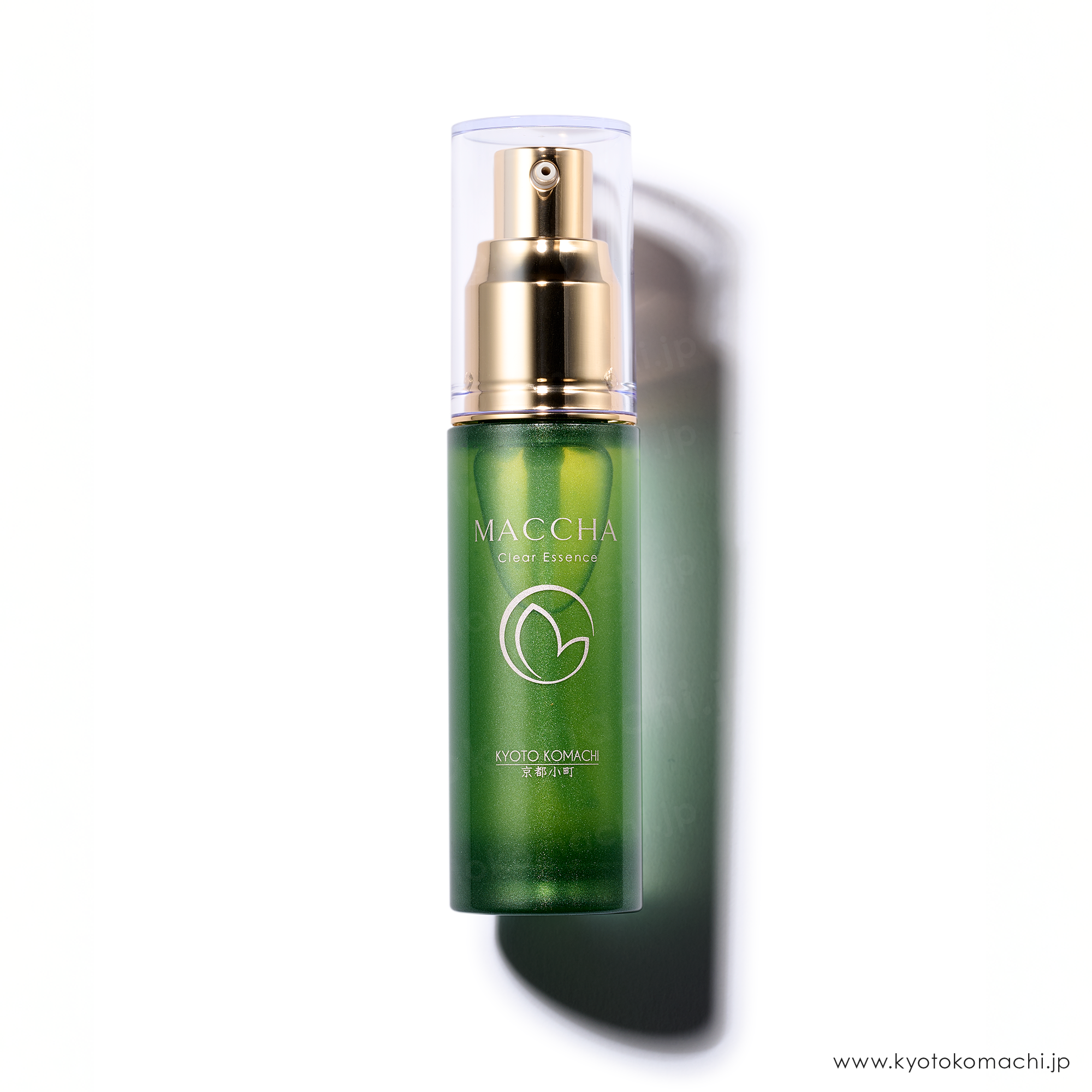 KYOTOKOMACHI COSMETICS MACCHA Clear Essence Powered by Fullerenes, Hyaluronic Acid, and Collagen, this iconic essence delivers firmness, hydration, and brightening care. brand-new look !